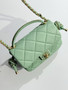Chanel CRUISE 2024/25 GREEN FLAP BAG WITH TOP HANDLE  Lambskin & Gold Metal