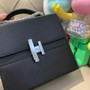 Hermes Cinhetic bag Black With Palladium Hardware Hermes Cinhetic bag Black With Palladium Hardware