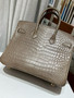 Hermes Etoupe Birkin 25 in Porosus  Crocodile with Gold hardware Hermes Etoupe Birkin 25 in Porosus  Crocodile with Gold hardware