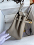 Hermes Gris Asphalt Birkin 25 cm Togo Gold Hardware