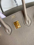 Hermes Gris Asphalt Birkin 25 cm Togo Gold Hardware