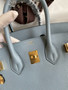 Hermes Blue Lin Birkin 25 cm Togo Gold Hardware