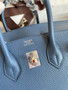 Hermes Blue Agate Birkin 25 cm Togo Palladium Hardware