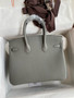Hermes Gris Meyer Birkin 25 cm Togo Palladium Hardware