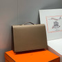 HERMES 38cm Etoupe Leather Palladium Plated Sac A Depeches Briefcase Bag HERMES 38cm Etoupe Leather Palladium Plated Sac A Depeches Briefcase Bag