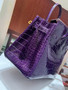 HERMES BIRKIN 30 BAG PURPLE ALLIGATOR GOLD HARDWARE HERMES BIRKIN 30 BAG PURPLE ALLIGATOR GOLD HARDWARE