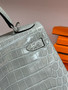 Hermes SHINY GRIS NILOTICUS CROCODILE KELLY 28 WITH Palladium HARDWARE Hermes SHINY GRIS NILOTICUS CROCODILE KELLY 28 WITH Palladium HARDWARE