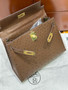 Hermès Kelly 28 Sellier Khaki Ostrich Gold Hardware  Hermès Kelly 28 Sellier Khaki Ostrich Gold Hardware