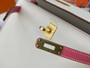 Hermes Special Order Horseshoe Rose Lipstick/Craie  Kelly 25 cm Epsom Gold Hardware