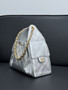 CHANEL 25 SMALL HANDBAG   Metallic Grained Calfskin & Gold Metal  Silvery