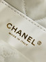 CHANEL 22 MINI HANDBAG   Shiny Calfskin & Gold-Tone Metal  White