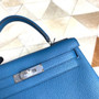 Hermès Blue Izmir Kelly 25  Togo Palladium Hardware Hermès Blue Izmir Kelly 25  Togo Palladium Hardware