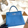 Hermès Blue Izmir Kelly 25  Togo Palladium Hardware Hermès Blue Izmir Kelly 25  Togo Palladium Hardware
