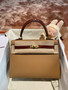 Hermès Kelly Touch 25 Gold Veau Madame / Niloticus Crocodile Honey