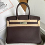 Hermes Special Order Retourne Chocolate/ Pink Sakura Birkin 30 cm Togo Palladium Hardware