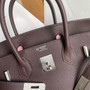 Hermes Special Order Retourne Chocolate/ Pink Sakura Birkin 30 cm Togo Palladium Hardware
