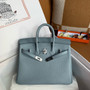  Hermès Special Order Blue Lin/Beige De Weimar Birkin 30 cm Epsom Leather Palladium Hardware 