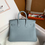  Hermès Special Order Blue Lin/Beige De Weimar Birkin 30 cm Epsom Leather Palladium Hardware 