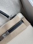 Hermes  Craie/ Black Kelly 25 cm Epsom Palladium  Hardware