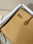 Hermès Special Order Horseshoe Birkin 35 cm Biscuit/Chestnut/Etoupe Togo Leather Palladium Hardware 