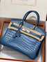 Hermes Blue de Malte Birkin 30 in Niloticus Crocodile with Palladium hardware