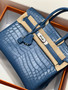 Hermes Blue de Malte Birkin 30 in Niloticus Crocodile with Palladium hardware