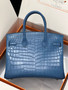 Hermes Blue de Malte Birkin 30 in Niloticus Crocodile with Palladium hardware