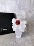 Daum Rose Passion Vase in White with Red Flower 500 ex 