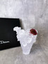 Daum Rose Passion Vase in White with Red Flower 500 ex 