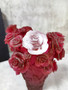 Daum Rose Passion Vase in Red with White Flower 375 ex