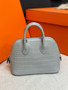 Hermès Gris Pearl Matte Alligator Mini 1923 Bolide Palladium Hardware