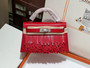Hermes Runway Spring  2025 Mini Kelly Pampilles Red Chamkila goatskin 