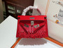 Hermes Runway Spring  2025 Mini Kelly Pampilles Red Chamkila goatskin 