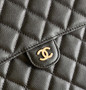 CHANEL  Caviar Quilted Large Flap Zip Clutch Black