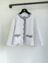 Chanel SPRING-SUMMER 2025   JACKET   Cotton Tweed  Ecru, Black, Silver & Gold