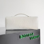 Bottega Veneta Andiamo Crocodile Clutch White