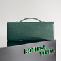 Bottega Veneta Andiamo Crocodile Clutch Emerald