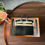 Hermes Birkin 20 Black Shiny Lizard Palladium Hardware