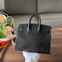Hermes Birkin 20 Black Shiny Lizard Palladium Hardware