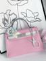 Hermès Special Order Horseshoe Mauve Sylvestre/ Craie Mini Kelly II Epsom leather Palladium hardware
