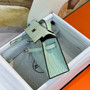 Hermes mini kelly Pochette Menthe Matte Croco Alligator/ feather