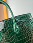  Hermès Sellier Birkin 25 Emerald Shiny Crocodile Niloticus Gold Hardware 