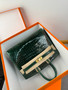  Hermès Sellier Birkin 25 Emerald Shiny Crocodile Niloticus Gold Hardware 