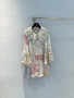Chanel SPRING-SUMMER 2025 BLOUSE Embroidered printed silk  Light Gray & Multicolor