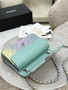 CHANEL CLASSIC 11.12 HANDBAG Green Cloudy Tie and Dye Calfskin With Silver Hardware