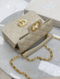 Christian Dior Small Dior Jolie Top Handle Bag Powder Beige Cannage Calfskin