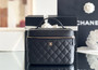 Chanel Black Caviar Quilted Large Vanity Pouch
