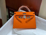 Hermès Kelly 20 Mini II Orange Alligator Palladium Hardware 