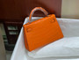 Hermès Kelly 20 Mini II Orange Alligator Palladium Hardware 