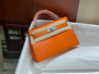 Hermès Kelly 20 Mini II Orange Alligator Palladium Hardware 